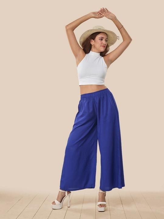 Lyra Women's Royal Blue solid Palazzo