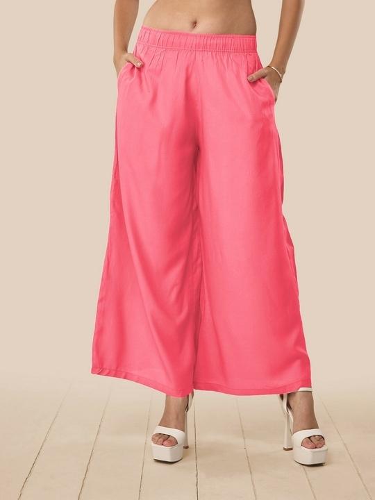 Lyra Women's Pink solid Palazzo