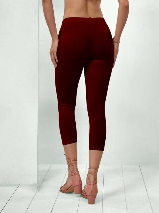 Lyra Women's Regular Fit Maroon Solid Colour 3/4th Length Capri Pants (Maroon )