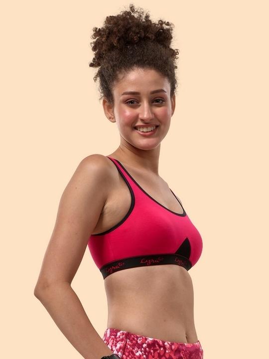 Lyra Women's Non Padded Cotton Fuschia Sports Bra