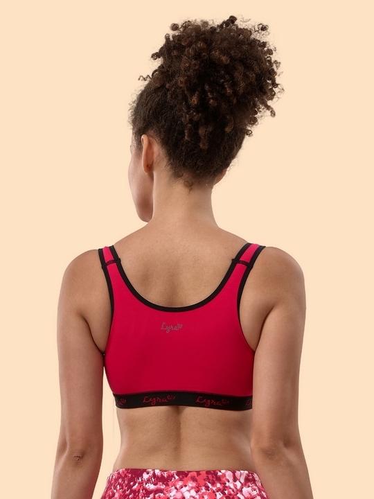 Lyra Women's Non Padded Cotton Fuschia Sports Bra