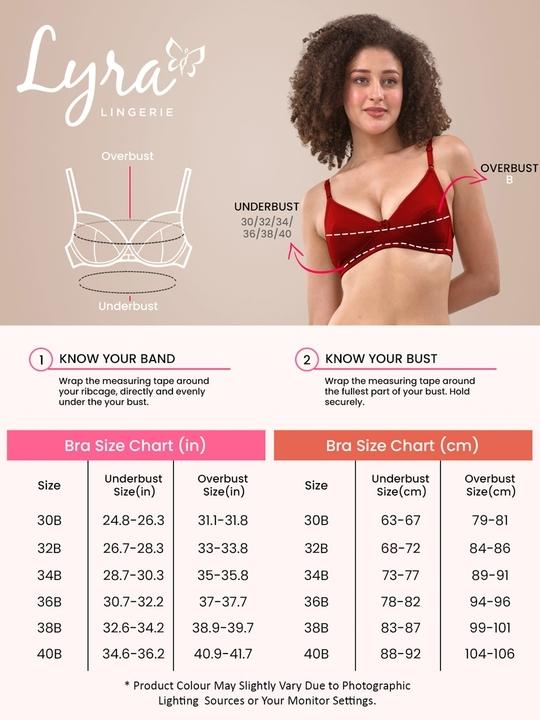 Lyra Women's Premium Cotton Solid Black Non Padded Bra (Black)