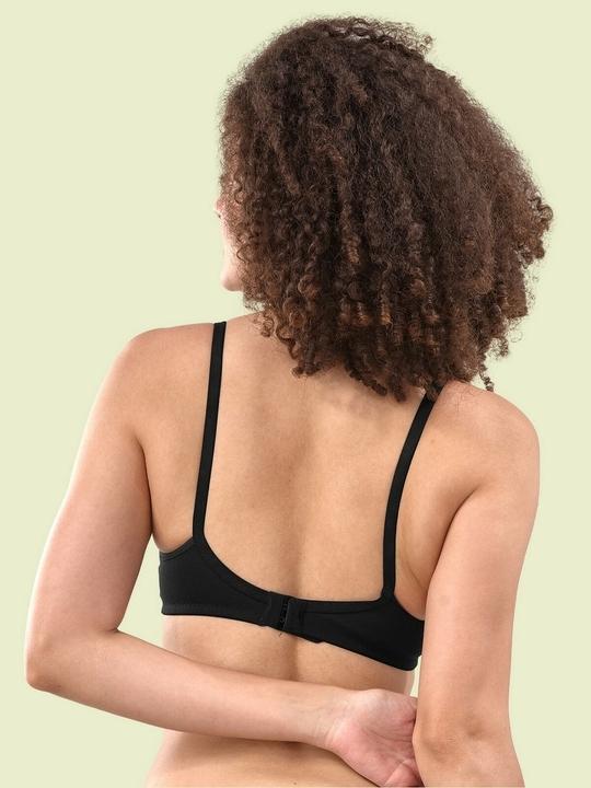 Lyra Women's Premium Cotton Solid Black Non Padded Bra (Black)