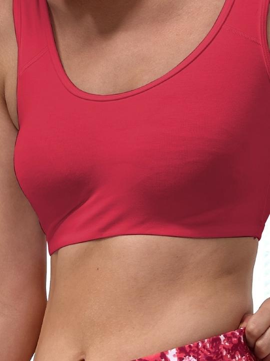 Lyra Cotton Low Impact Sports Bra - Non Padded, Wire Free, Comfortable Activewear for Yoga & Gym (Peach Blosoom)