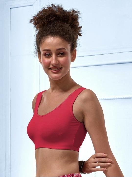 Lyra Cotton Low Impact Sports Bra - Non Padded, Wire Free, Comfortable Activewear for Yoga & Gym (Peach Blosoom)