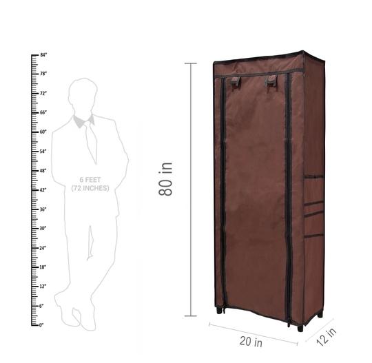 BHIMADA Foldable Modern 9 Tier Metal Shoe Cabinet, Rack for Clothe & Shoe(Brown)