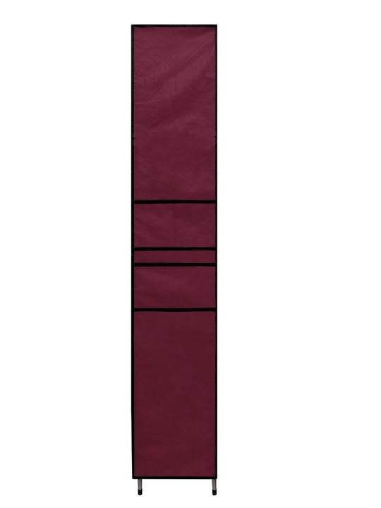PHILOSHOP Multi-Utility Collapsible 9 Layer Metal Shoe Cabinet, Shoe Rack (Maroon)