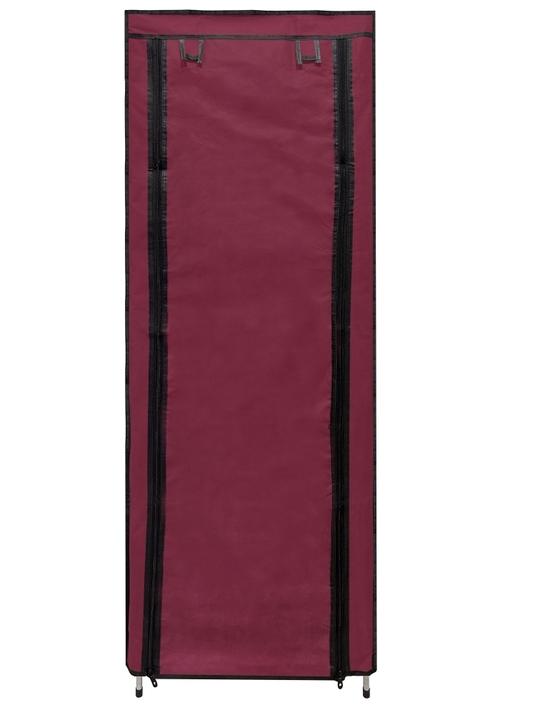 PHILOSHOP Multi-Utility Collapsible 9 Layer Metal Shoe Cabinet, Shoe Rack (Maroon)