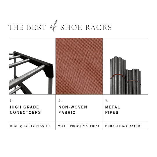 BHIMADA Foldable Modern 9 Tier Metal Shoe Cabinet, Rack for Clothe & Shoe(Brown)