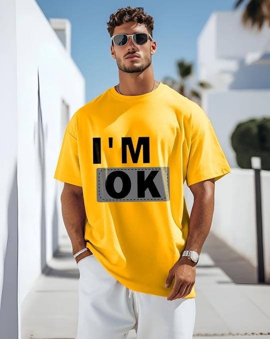Ausk Men Tshirt|Men Printed Round neck Tshirt|Men Graphic print Tshirt|Men I AM OK Print Tshirt For Men