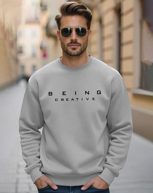 Ausk Men Full Sleeve Round Neck Printed Sweatshirt( Grey ) Non Returnable