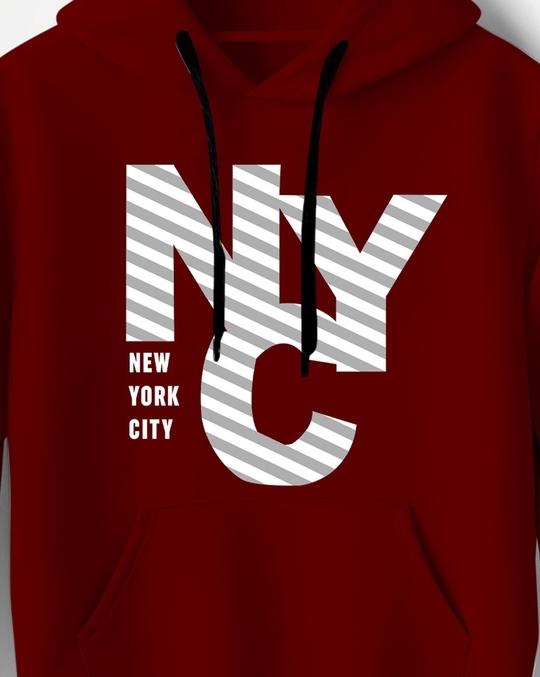 Ausk Men Full Sleeve Printed Hooded Sweatshirt(Fleece Fabric)( Color- Maroon) Non Returnable