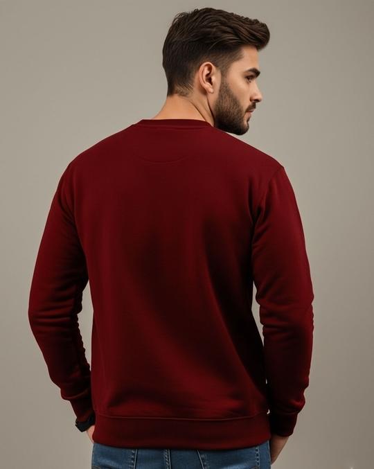 Ausk Men's Printed Maroon Full Sleeve Round Neck Sweatshirt ( Non Returnable)
