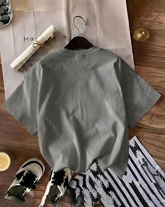 Ausk Graphic Printed Half Sleeve Round Neck T-shirt For Women's(Color-Grey)Non Returnable