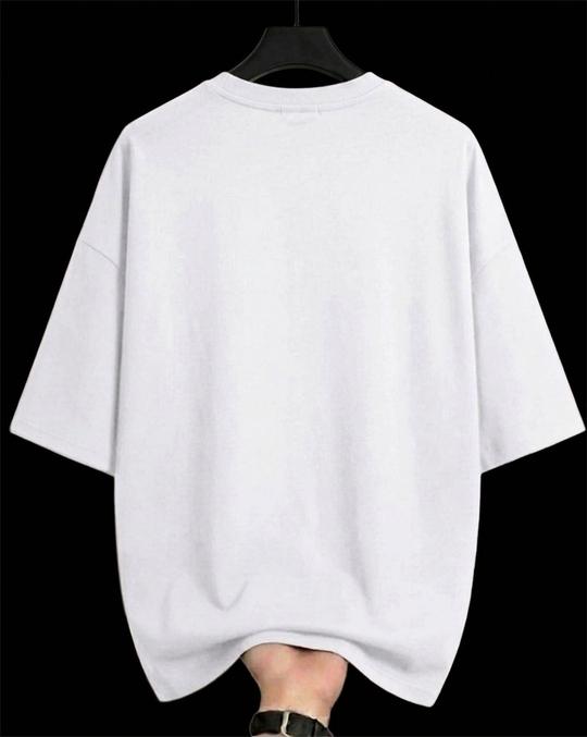 Ausk Men's Printed Half Sleeve Round Neck Oversized Cotton Blend T-Shirt (White & Black) (Non Returnable)