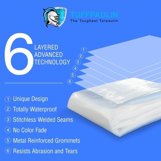 TUFFPAULIN 12FT X 10FT 120 GSM Silver Tarpaulin Tirpal