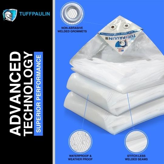 TUFFPAULIN 12FT X 10FT 120 GSM Silver Tarpaulin Tirpal