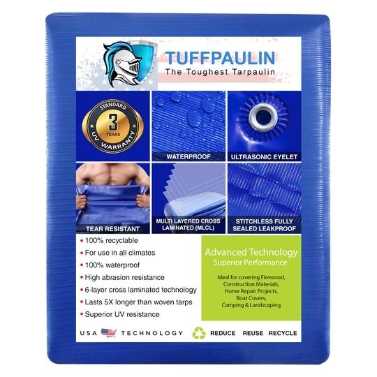 TUFFPAULIN 20FT X 20FT 120 GSM Blue Tarpaulin Tirpal