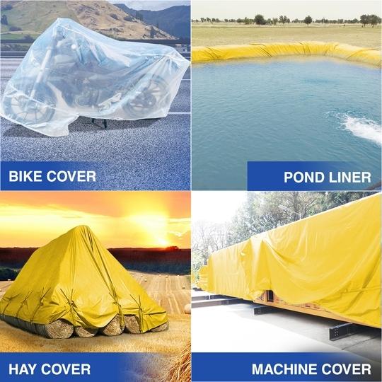 TUFFPAULIN 9FT X 6FT 150 GSM Yellow Heavy Duty Tarpaulin 100% Waterproof