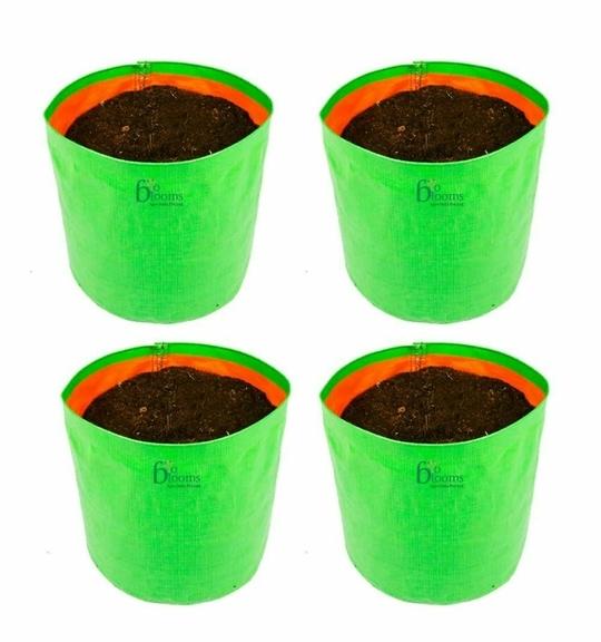Bio Blooms Agro Polyethylene Leafy Vegetable Terrace Gardening Green Grow Bag Floor Standing Mount Type, 24 x 24 inch (pack of 4)