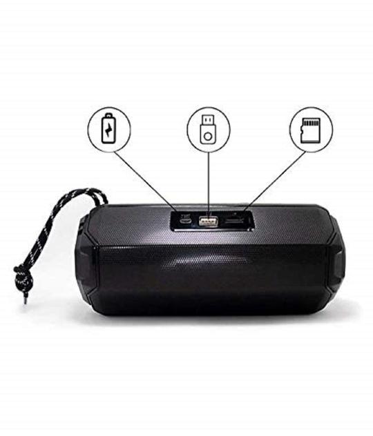 BS Power Bluetooth Speaker High Bass with Disco Lights EZ690-Beasty Black