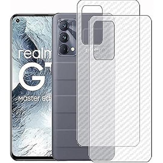eZell REALME GT Master Edition Back Screen Protector, 3D Back Skin Carbon Fiber Ultra-Thin Protective Film (2 Packs) Transparent Back Cover for REALME GT Master Edition