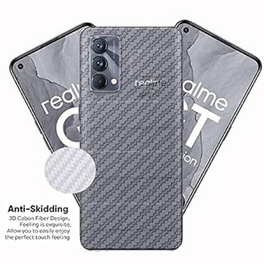 eZell REALME GT Master Edition Back Screen Protector, 3D Back Skin Carbon Fiber Ultra-Thin Protective Film (2 Packs) Transparent Back Cover for REALME GT Master Edition