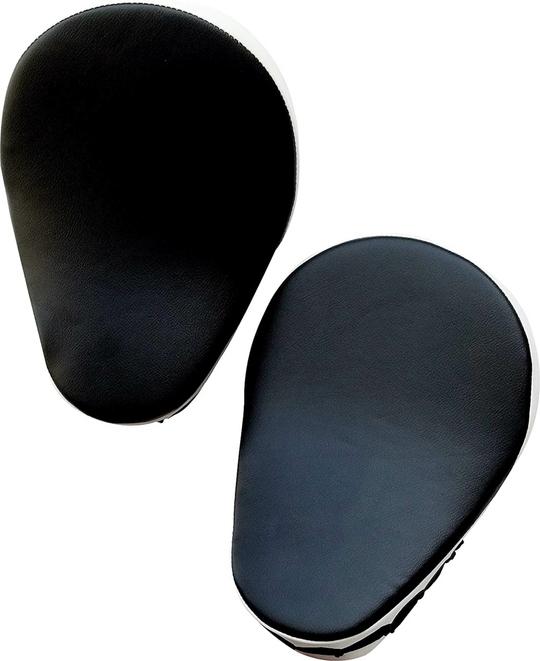 PROSPO Boxing Curved Focus Punching Mitts- Leather Training Hand Pads (Black)