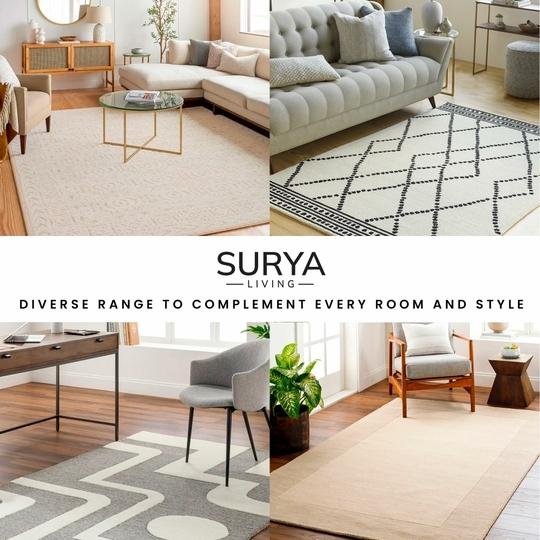 Surya Living Handwoven Mystique Beige Wool Rug Elegant and Durable for Living Room, Bedroom and Entryway Decor -2x3 Feet