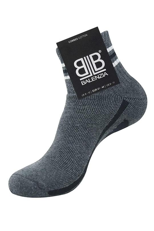 Balenzia Men Black, Light Grey, Dark Grey Cotton Blend Pack of 3 Ankle-Length Socks (Free Size)