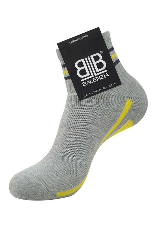 Balenzia Men Black, Light Grey, Dark Grey Cotton Blend Pack of 3 Ankle-Length Socks (Free Size)