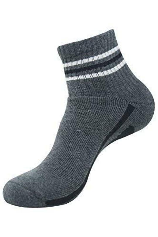 Balenzia Men Black, Light Grey, Dark Grey Cotton Blend Pack of 3 Ankle-Length Socks (Free Size)