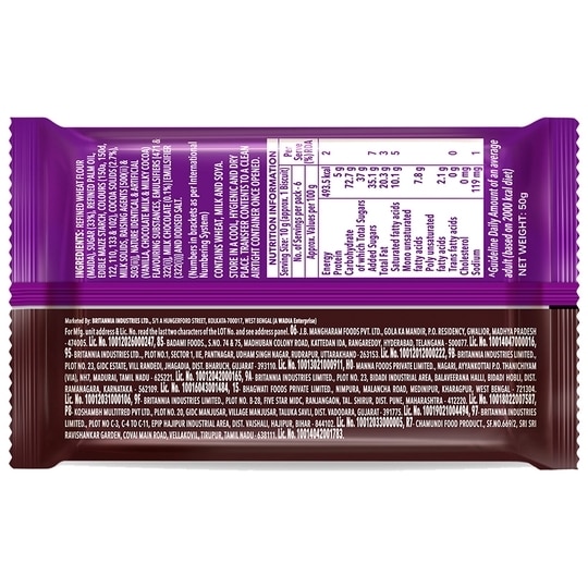 Britannia Bourbon The Original Chocolate Cream Biscuits 50 g