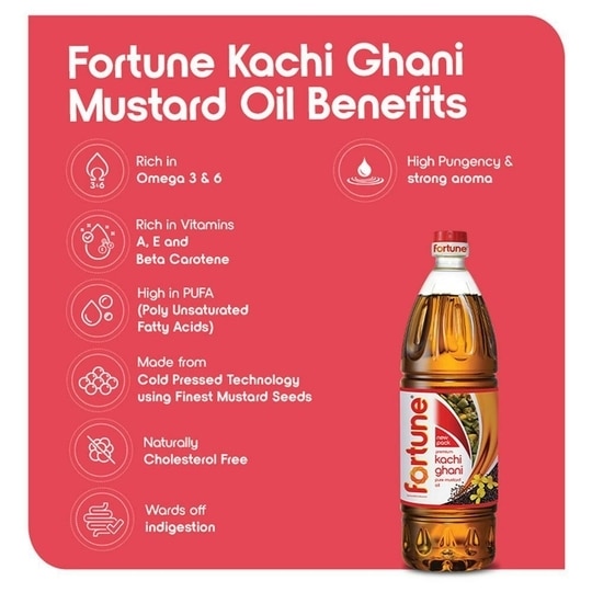 Fortune Premium Kachi Ghani Pure Mustard Oil 910 g