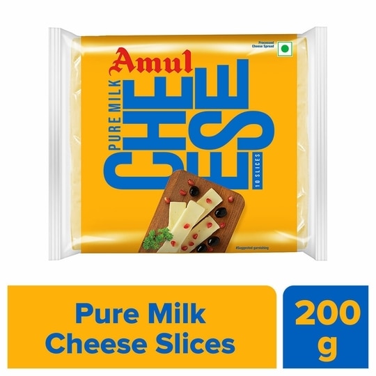 Amul Plain Cheese Slices  (Pack of 10) 200 g