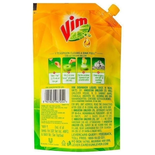 Vim Lemon Concentrated Dishwash Gel 130 ml