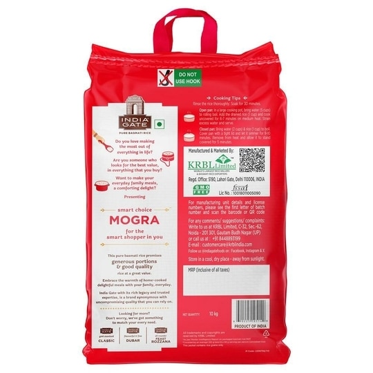 India Gate Mogra Basmati Rice 10 kg