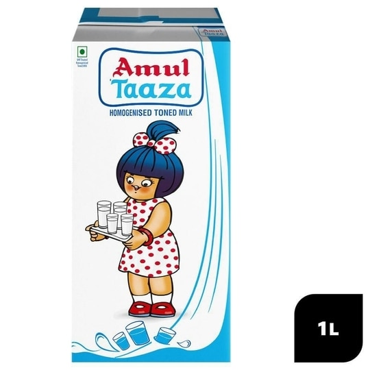 Amul Taaza Homogenised Toned Milk 1 L
