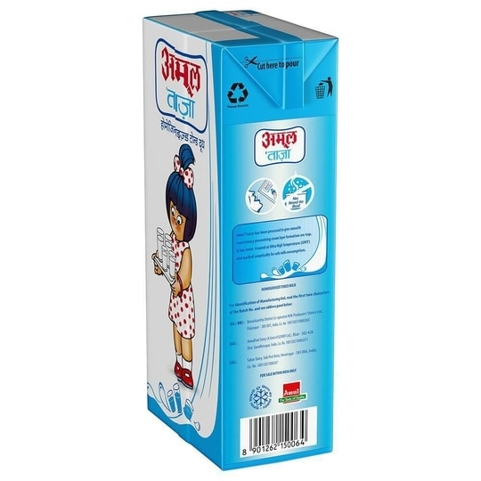 Amul Taaza Homogenised Toned Milk 1 L