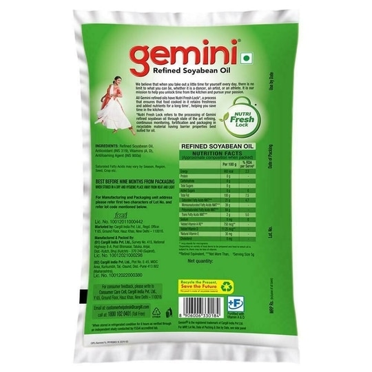 Gemini Refined Soyabean Oil 840 g