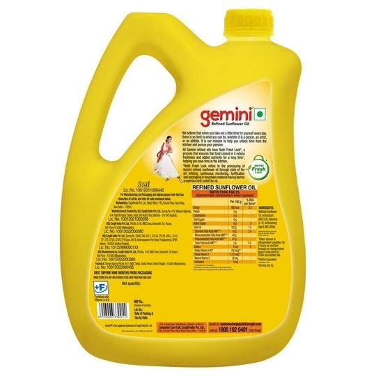 Gemini Refined Sunflower Oil 4.2 kg