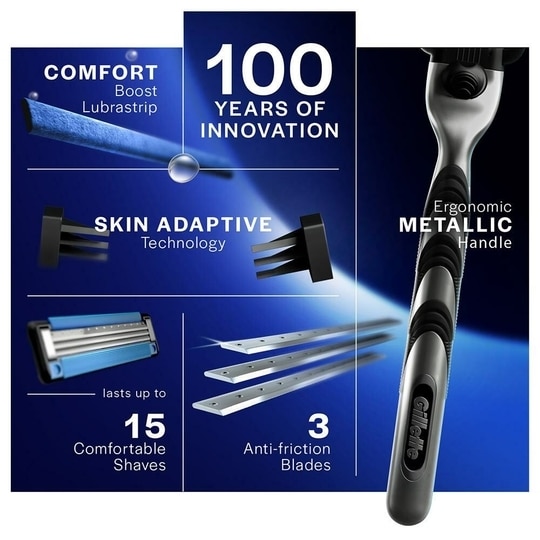 Gillette Mach3 Manual Shaving Razor 3 Blades