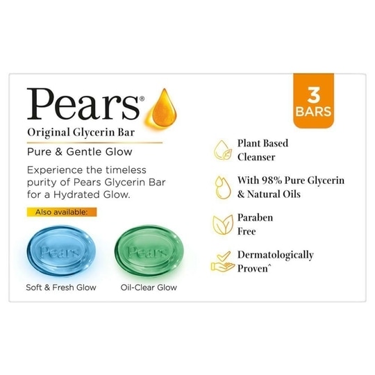Pears Pure & Gentle Glow Original Glycerine Bathing Soap (3N x 125 g)