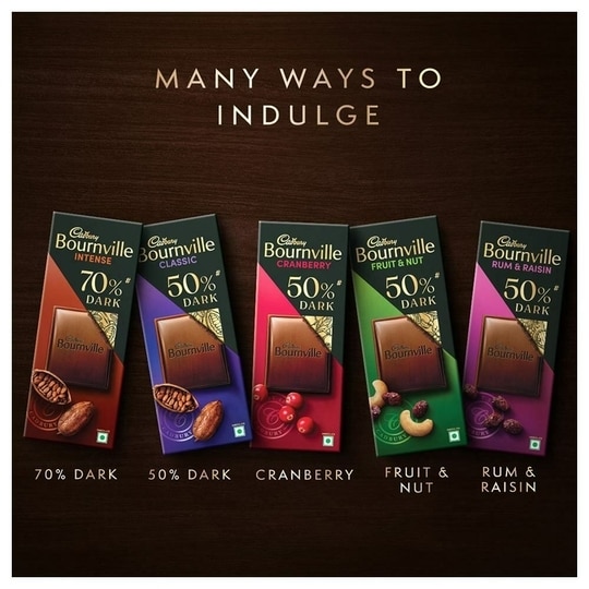 Cadbury Bournville Fruit & Nut 50% Dark Chocolate 75 g