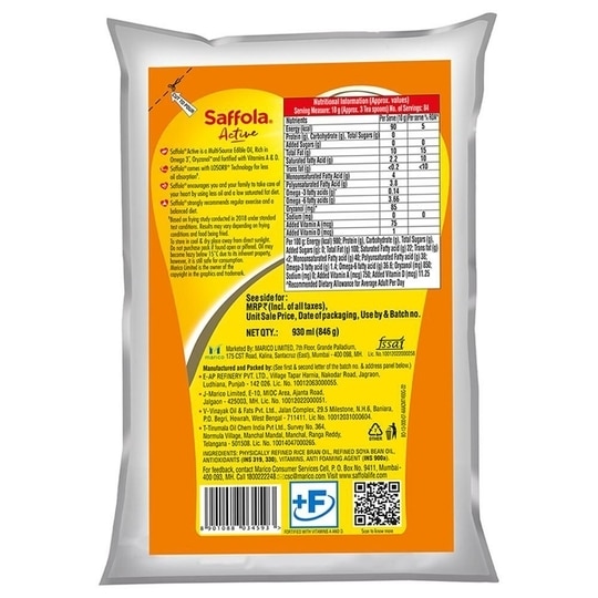 Saffola Active Multi-Source Edible Oil 930 ml