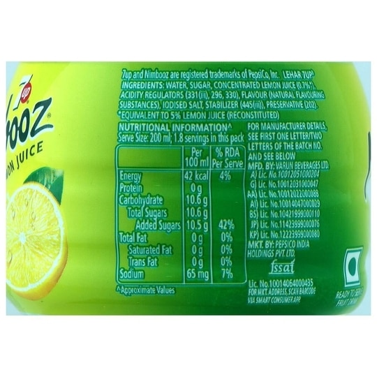 7 Up Nimbooz Lemon Flavor Drink 350 ml