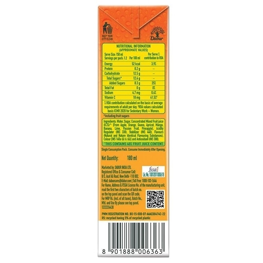 Real Fruit Power Mixed Fruit Juice 180 ml