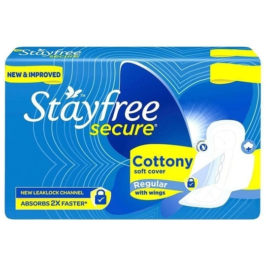 Stayfree Secure Cottony Soft Sanitary Napkin Regular 18 pads