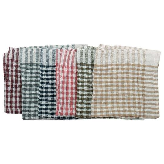 Home One Cotton Assorted Checked Duster 40 X 40 (Pack of 6)