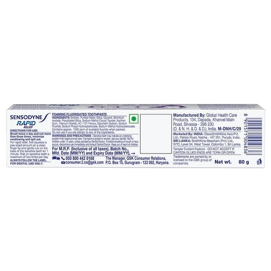Sensodyne Rapid Relief Toothpaste 80 g